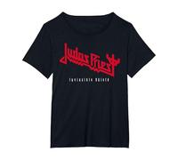 Judas Priest Invincible Shield Red Camiseta, Mujer Tallas Grandes, Negro, 2XL Grande