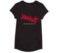 Judas Priest Invincible Shield Red Camiseta, Niñas, Negro, XS