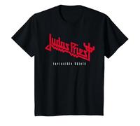 Judas Priest Invincible Shield Red Camiseta, Niños, Negro, 4 años