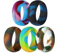 Jude Jewelers 5 Unidades tamaño 5 - 15 Anillos de Goma de Silicona Flexible Corssift al Aire Libre Boda Compromiso