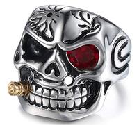 Jude Jewelers - Anillo de Acero Inoxidable con diseño de Calavera gótica Gris