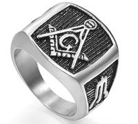 Jude Jewelers - Anillo de acero inoxidable (talla 9-37) con diseño retro de estilo masón