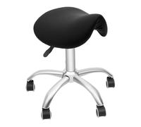 JUDEMII Taburete de silla de montar, altura regulable, taburete giratorio, taburete ergonómico, silla de peluquería, taburete de trabajo, para peluquería, salones de belleza, bares, color negro