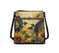 JUDENTIDOS Bolso bandolera de cuero para mujer con correa ajustable, Colibrí Floral, Talla única