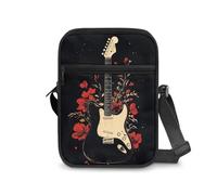 JUDENTIDOS Bolso cruzado para teléfono móvil, bolso pequeño para escuela, niño, niña, bolso de hombro, Guitarra floral, Talla única