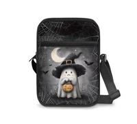 JUDENTIDOS Bolso cruzado para teléfono móvil, bolso pequeño para escuela, niño, niña, bolso de hombro, Luna fantasma de Halloween, Talla única