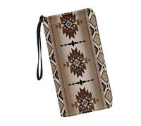 JUDENTIDOS Cartera larga de piel sintética con tarjetero para mujer, Azteca nativo americano del suroeste, Talla única