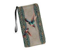 JUDENTIDOS Carteras de pulsera para mujer, estilo casual, de piel sintética, con bloqueo RFID, tarjetero, bolso de mano para mujer, Caballo nativo americano azteca del suroeste, Talla única