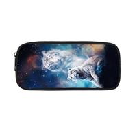 JUDENTIDOS Estuche para lápices para niños y niñas, estuche para lápices para escuela, oficina, bolsa de almacenamiento, Galaxy Tiger Animal, Organizador de bolsas