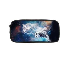 JUDENTIDOS Estuche para lápices para niños y niñas, estuche para lápices para escuela, oficina, bolsa de almacenamiento, Galaxy Tiger Animal, Organizador de bolsas