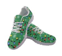 JUDENTIDOS Zapatillas de correr para mujer, ligeras, antideslizantes, transpirables, Luces de Navidad, 44.5 EU