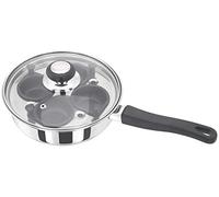 Judge Essentials HP86 - Cazadora de huevos y sartén de acero inoxidable, 20 cm, tapa de cristal ventilada y mango para mantener el frío