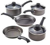 Judge Everyday - Juego de utensilios de cocina antiadherentes de 5 piezas, cacerolas de 16 cm, 18 cm, 20 cm, sartenes de 20 cm y 24 cm, ollas de aluminio con asas resistentes al calor, no apto para