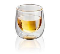 Judge Juego de 2 Vasos de chupito de Vidrio de Doble Pared, 75 ml, aislados al vacío, artesanales, Fuertes, Resistentes al Calor y Aptos para lavavajillas