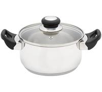 Judge Vista - Cacerola de acero inoxidable de 18 cm, olla de cocina de 1,8 L con asas dobles que se mantienen frías, cacerola compatible con inducción, apta para horno y lavavajillas, utensilios de