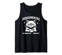 Judgemental Cat Im Judging You Seriously Funny Cat Gráfico Camiseta sin Mangas
