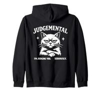 Judgemental Cat Im Judging You Seriously Funny Cat Gráfico Sudadera con Capucha