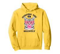 Judging You Silently Funny Cat Blowing a Bubble Gum Cat Mom Sudadera con Capucha