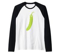 Judías Verdes Verdura Minimalista Simple Judía Verde Camiseta Manga Raglan