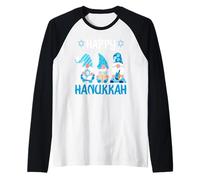 Judío - Hanukkah Gnomo - Feliz Hanukkah Camiseta Manga Raglan