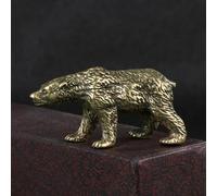 JUDUOYANXIAN Decoración de mesa de café, 4,5 x 2,5 cm, figuras de oso de latón macizo, miniaturas, decoración de animales de bronce, adorno pequeño antiguo