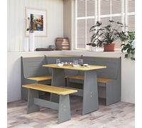 JUDYY Banco de Esquina, Muebles Jardin, Bancos para Exterior, Madera Maciza de Pino marrón Miel 151 cm