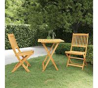 JUDYY Comedor de jardín Plegable 3 Piezas, Mesa Y Sillas Terraza, Conjunto Mesa Y Sillas Jardin, Muebles Jardin Exterior, Conjuntos De Muebles De Jardín, Madera Maciza de Acacia