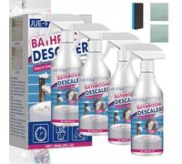 Jue Fish Bathroom Descaler, 2025 New Bathroom Descaler Foam Cleaner, Multipurpose Bathroom Descaler Foam Spray, All-Purpose Household Cleaners, Stubborn Stains Cleaner for Toilet Shower Sink(4set)