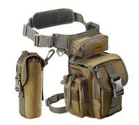 Jueachy Bolsa Pierna Moto, Riñonera Moto, Táctical Militar Impermeable Multifuncional Pierna con Correas Ajustables y Botellas Bolsa, Bolso Hombre Mujere Riñoneras para Correr Pesca Senderismo Deporte