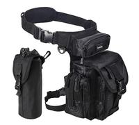 Jueachy Bolsa Pierna Moto, Riñonera Moto, Táctical Militar Impermeable Multifuncional Pierna con Correas Ajustables y Botellas Bolsa, Bolso Hombre Mujere Riñoneras para Correr Pesca Senderismo Deporte