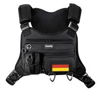 Jueachy Impermeable Chaleco Correr Mujer Hombre: Bolsa de Pecho Multifuncional Chaleco Running Bolsa Hidratación Reflectante Bolsillo Teléfono Mochila Correr con Conector Auriculares Correa Ajustable