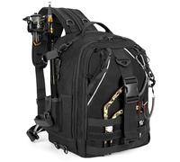 Jueachy Mochila de aparejos de pesca: mochila de pesca resistente al agua con soporte para caña, bolsas de almacenamiento de hombro de pesca