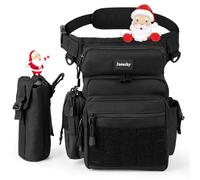 Jueachy Pierna Bolsa Moto Hombres Muslo Bolsa Grande: Caída Pierna Bolsa de Accesorios Motocicleta Táctica Pierna Bolsa Militar Molle Herramienta con Portabotellas para Moto Bicicleta Senderismo