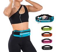 Jueachy Riñonera Running Deportiva: Cinturón de Correr Impermeable para Mujer Hombre con Tiras Reflectante y Correa Elástica Ajustable - Soporte Teléfono para iPhone Samsung Huawei Ejercicio Ciclismo