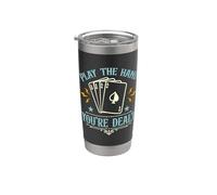 Juega a la mano que te reparten juegos de azar Casino suerte Poker Dados Vaso térmico de acero inoxidable de doble pared