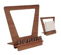 Juega ahora Record Stands-presentación Stand for Records, Vinyl Organizer de madera | Estante del álbum de mesa, exposición de discos giratorios, pantalla de almacenamiento de vinilo elegante