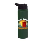Juega bien tus Cartas Trading Card Stainless Steel Insulated Water Bottle