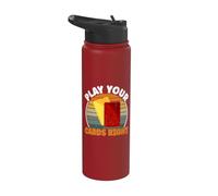 Juega bien tus Cartas Trading Card Stainless Steel Insulated Water Bottle