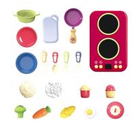 Juega comida de cocina, juego de cocina para niños pequeños | Finge reproducir comida set con sonido y luz | Juego de pretensión educativa realista para niños de jardín de infantes niños niños niños n