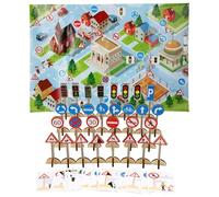 Juega de señales de tráfico - Juega de letreros de tránsito | Letreros de la calle de madera juguete | Señales de la calle de madera Playset | Juego educativo | Señal de carretera realista para el jue