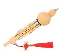 Juega Grabando Seda De Calabaza De Bambú Dorado Tecla C, Tecla B Bemol, Tecla DGF, Flauta De Calabaza Instrumento Musical Rendimiento Calabaza Seda Regalo (Color : Wood_Small D-key)