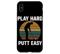 Juega Hard Putt Easy Funny Golf Player Art Carcasa para iPhone XS MAX