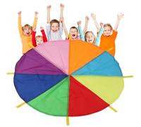 Juega paracaídas con Asas - Juego cooperativo del Equipo de Grupo de Tejidos, paracaídas de Actividad de Fitness con Asas para Ejercicio | Paracaídas para Eventos