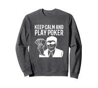Juega Poker Jugador Sudadera, Unisex para Adultos, Jaspeado Oscuro, M