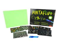 JUEGACONMIGO PINTAFLUO Pizarra Mágica Infantil. Dibuja con luz a Doble Cara y Doble Grosor. Incluye 2 bolígrafos, 10 Plantillas y Tinta Invisible. (Tamaño A3)