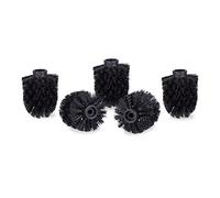 Juego 10 Cepillos de Recambio Escobilla de Baño, Plastico, Rosca de 9,5 mm y Diámetro de 8 cm, Negro