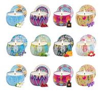 Juego 12 PCS Velas Aromáticas Cera Soja, Velas Perfumadas Ideal, Regalo Mujer Juego de regalo Velas para el Hogar Vela de Viaje Velas Decorativas Regalos Originales Lavanda Rosa Fresia Salvia Lichi