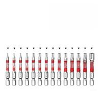 Juego 14 para puntas Destornillador para torx Seguridad 50mm Magnéticas(A) | 14 piezas para torx seguridad, punta magnética para fuerte, para acero aleación para duro, para vástago hex 6.35mm, uso