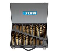 Juego 170 brocas HSS revestidas estano para taladro de 1 a 10mm Fervi P058/170
