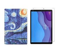 Juego 2 en 1 para Lenovo Tab M10 2nd 2020 TB-X306F TB-306X 10.1 pulgadas con funda de tableta inteligente + cubierta protectora de vidrio templado